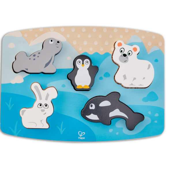 Sarkvidéki Állatos Tapintásos Kirakó 24hó+